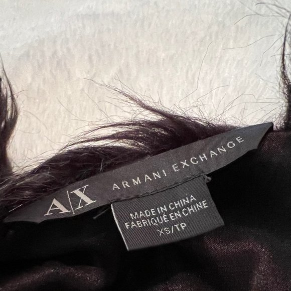 Armani Exchange Black Faux Fur Vest - Picture 4 of 5